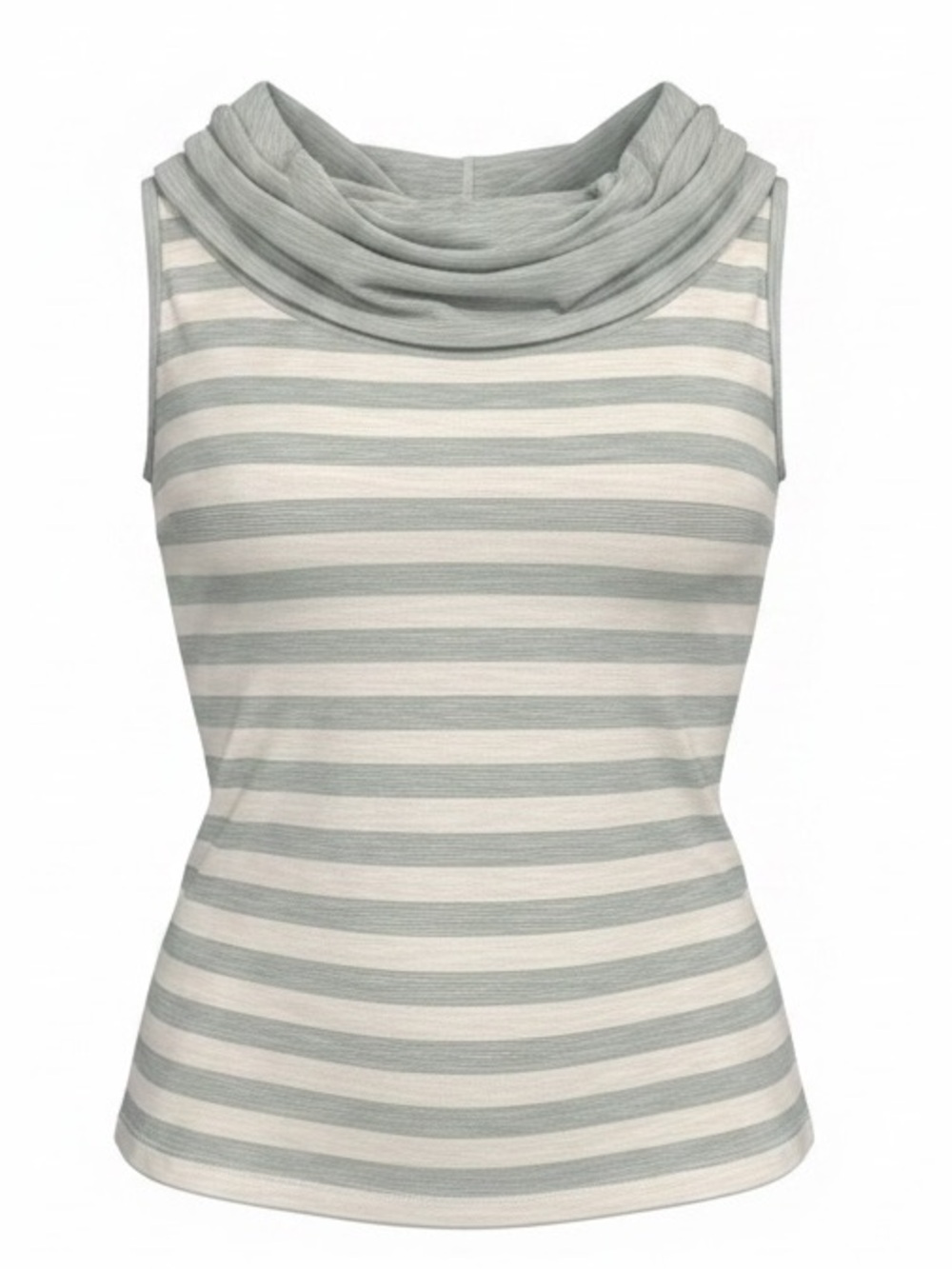 Converse Women's Light Gray and White Striped Muscle Tee
